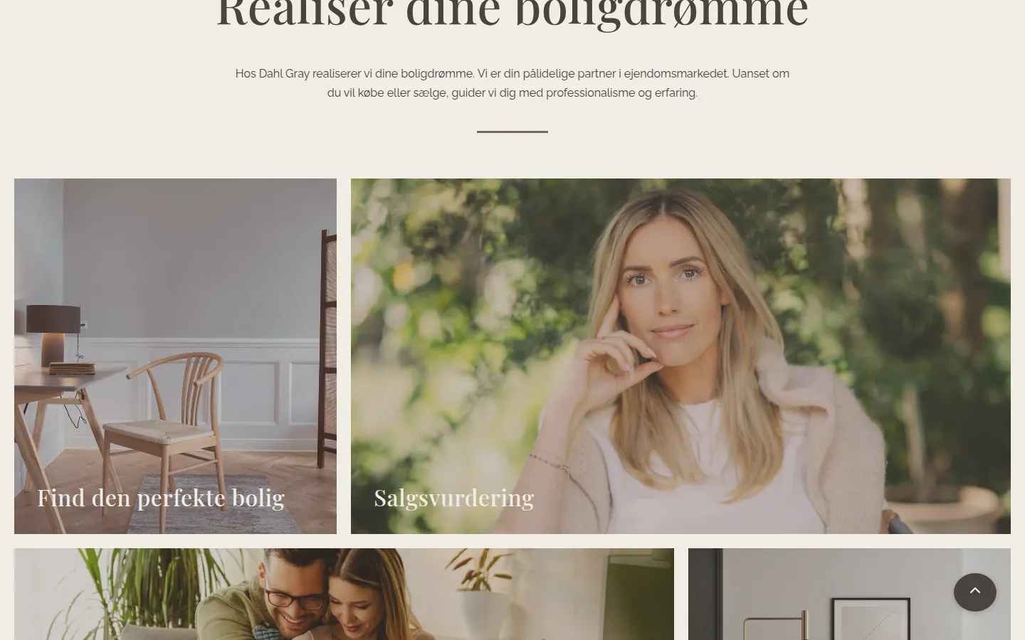 Skærmbillede af Dahl Gray Estates website