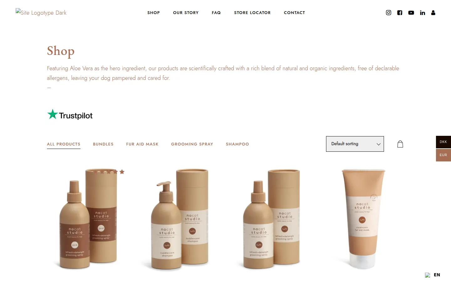 Skærmbillede af nocat studios website
