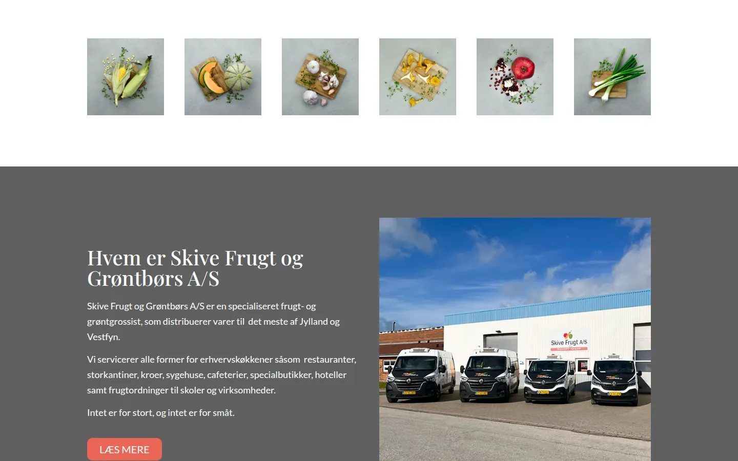 Skærmbillede af Skive Frugt & Grøntbørss website