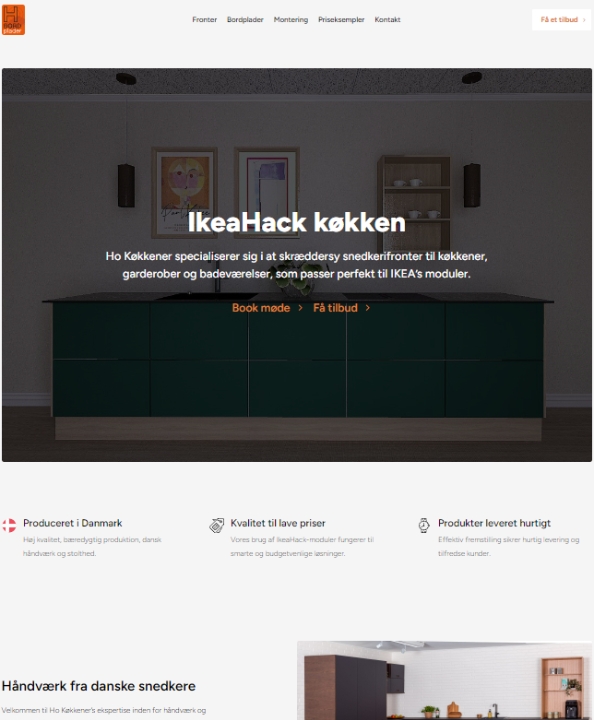 Ho koekkener Ho Køkkener hjemmeside