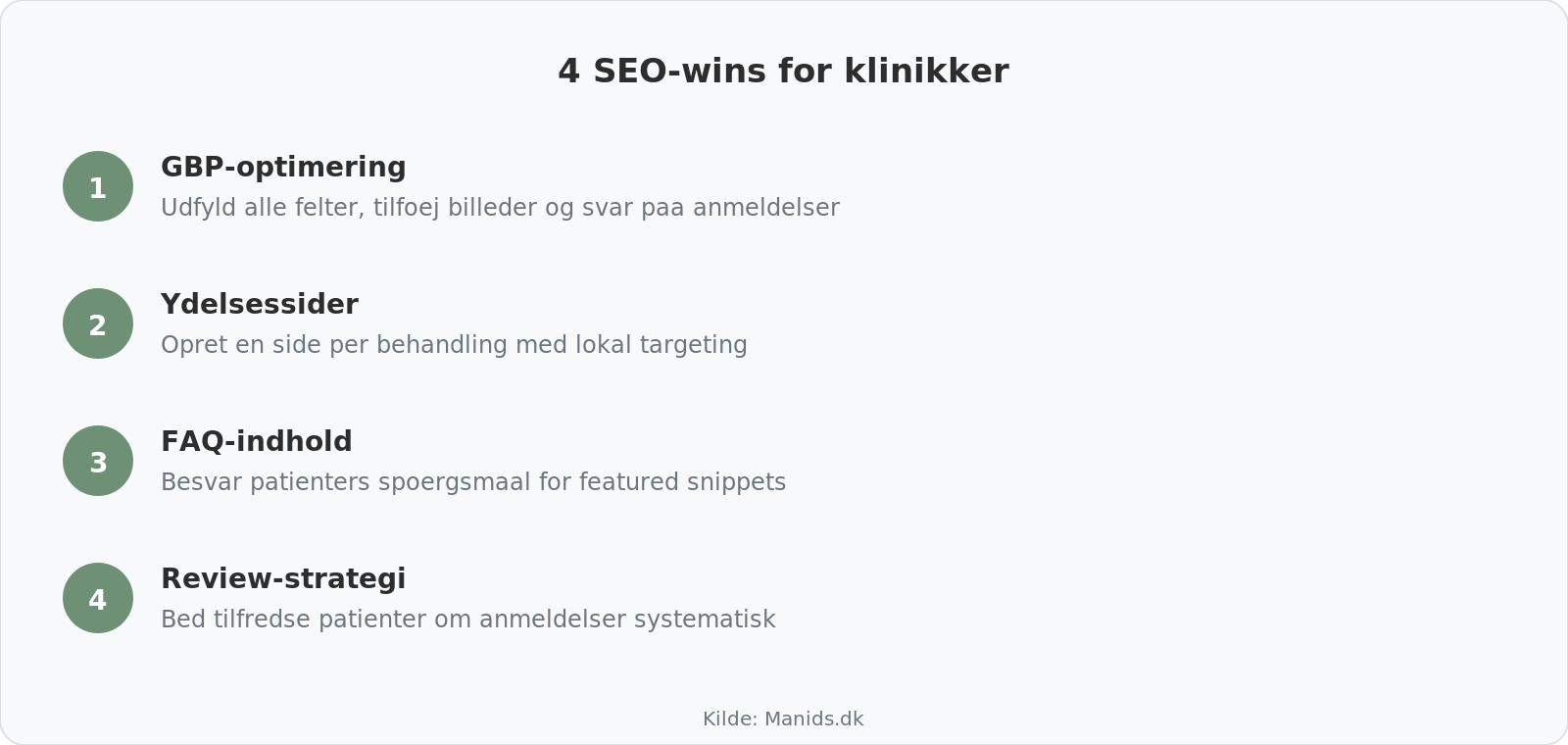 Fire SEO-wins for klinikker