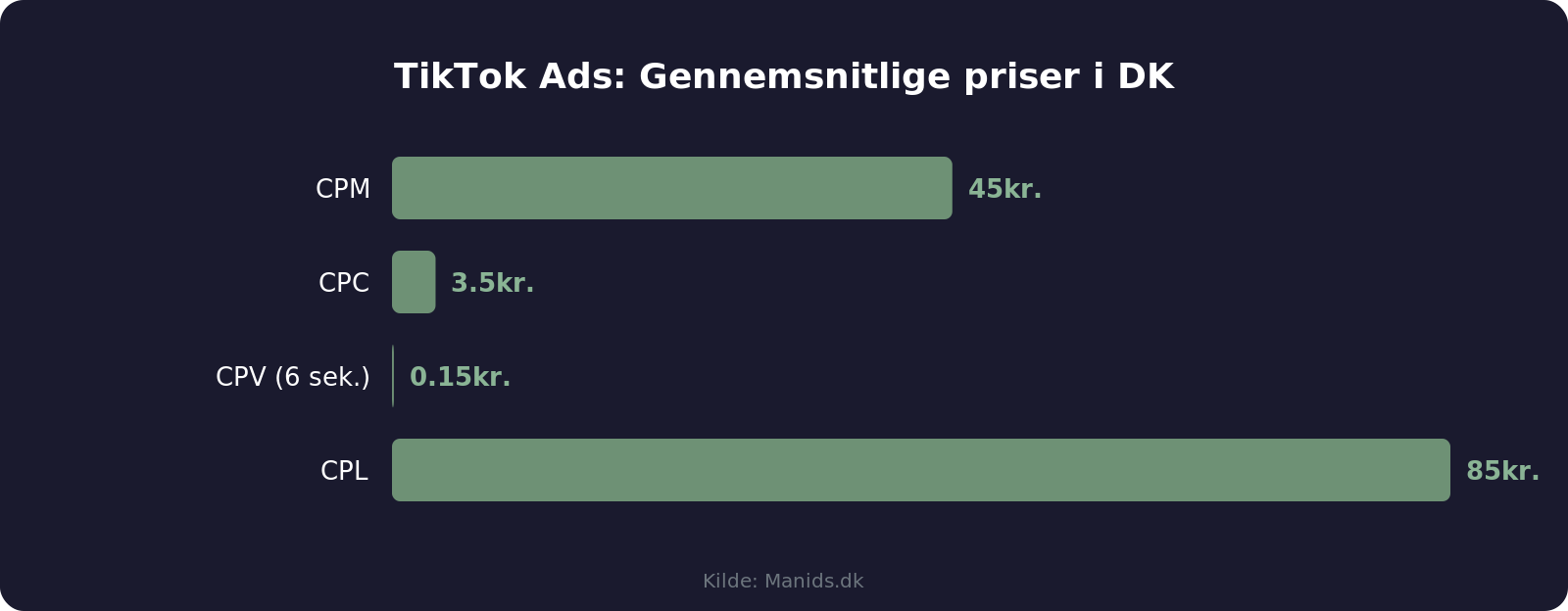 Oversigt over TikTok Ads priser for danske virksomheder